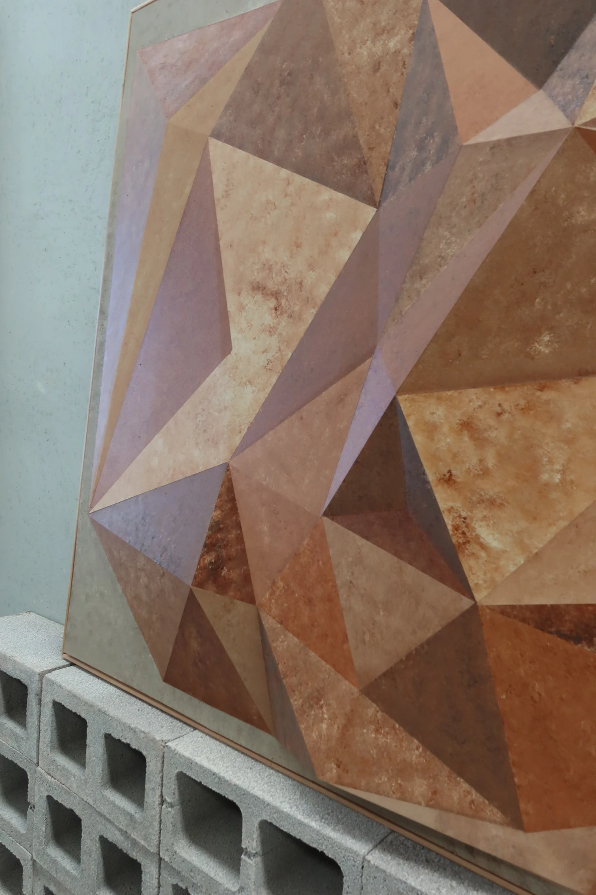Soft Monument terracotta relief and painted surface