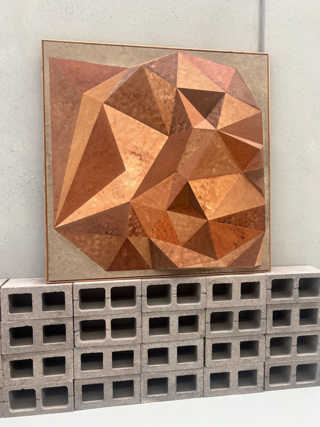 Soft Monument terracotta relief and painted surface