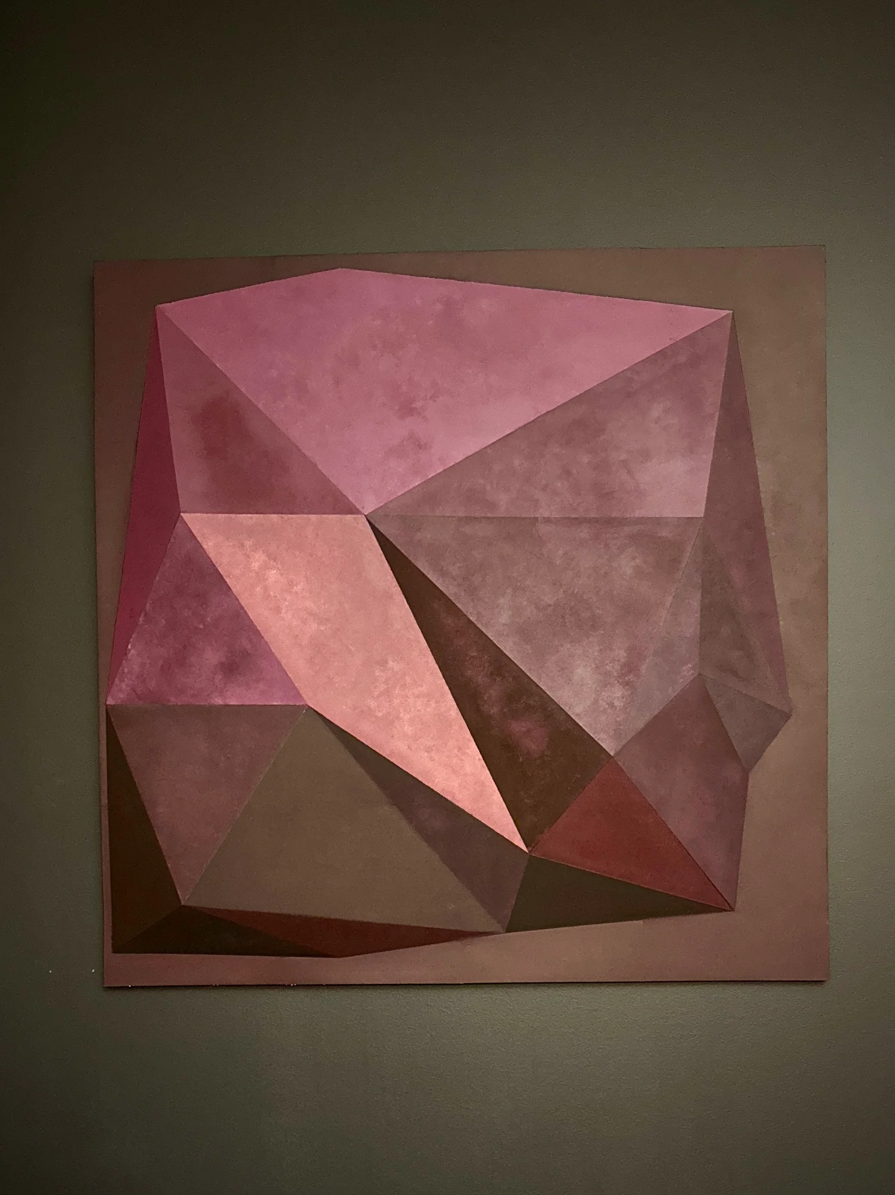 Pink and mauve geometric relief, angled detail
